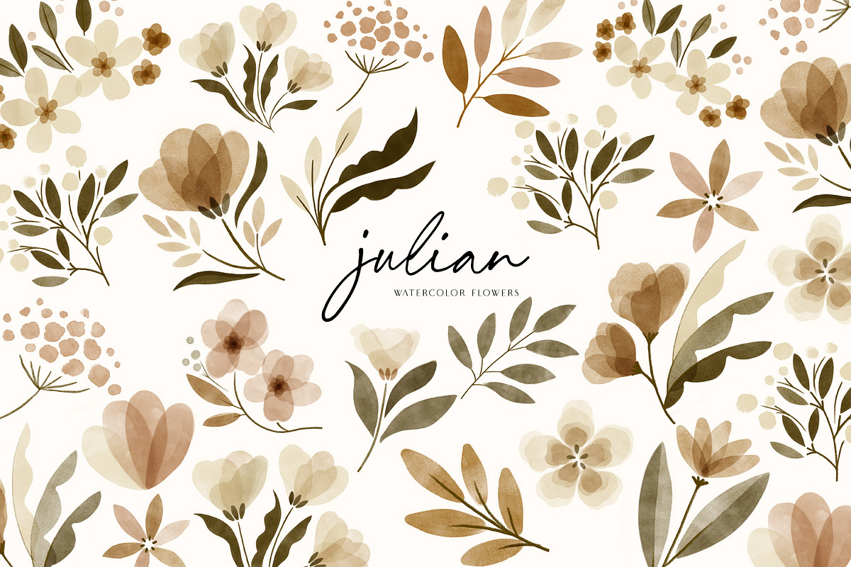 watercolor vintage botanical flowers, an Illustration by beatriceviyiwi (Photo 5 of 10)