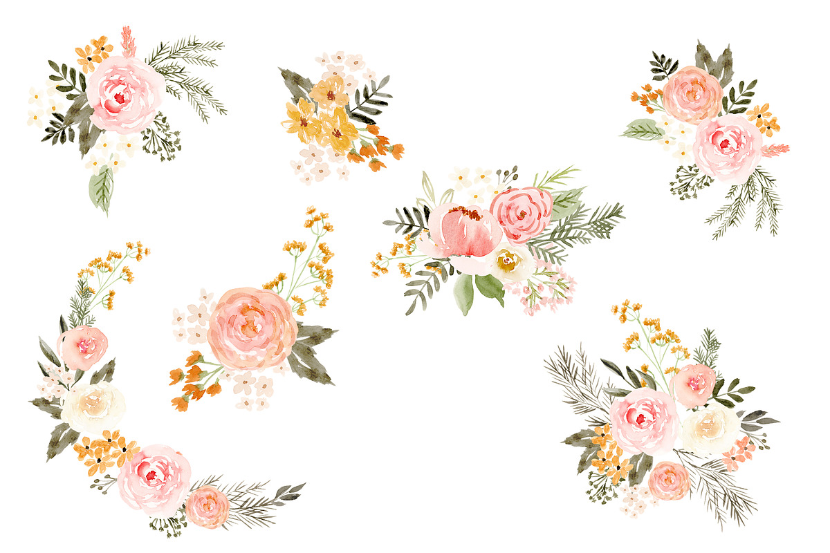 Boho Watercolor Florals & Patterns, an Illustration by PrettyGrandmillennial (Photo 4 of 6)