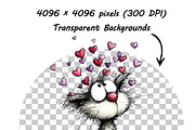 Whimsical Cat Birthday Clipart Set, an Illustration by one-touch (Thumbnail 13 of 16)