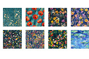 Flowers Digital Papers, a Texture Illustration by Designworld (Thumbnail 3 of 5)