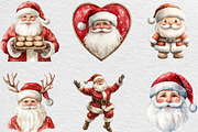 Watercolor Santa Clipart, an Illustration by Black Bird Studio (Thumbnail 5 of 6)