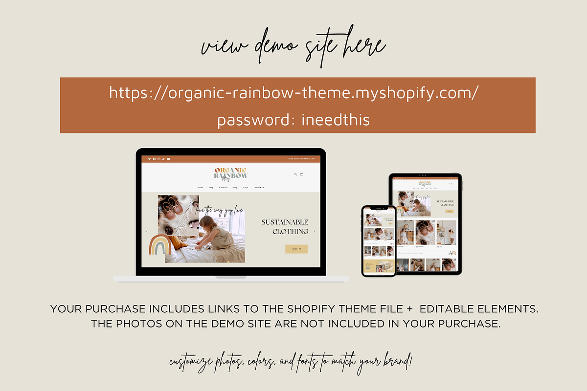 Boho Shopify Theme | Organic Rainbow, a Templates & Theme by Easy Website Themes (Photo 4 of 6)