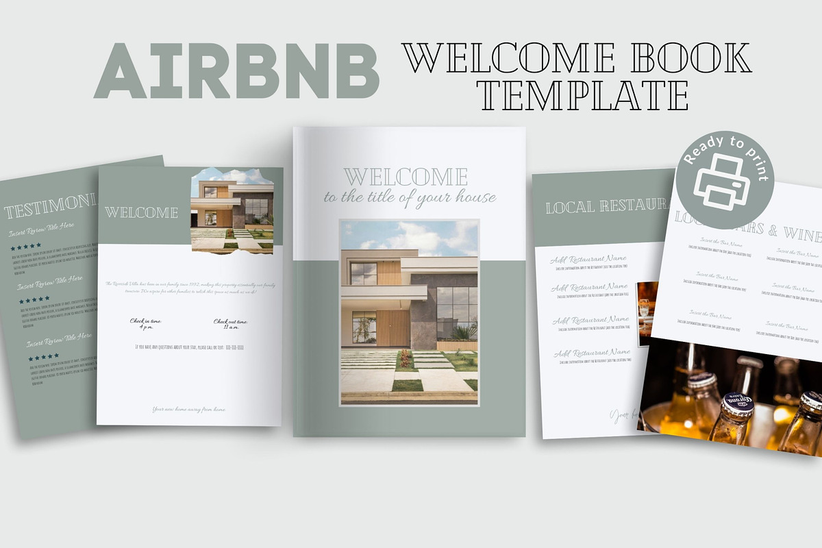 Airbnb Welcome Packet Template Canva, a Design Template by Iampaulrose (Photo 1 of 8)