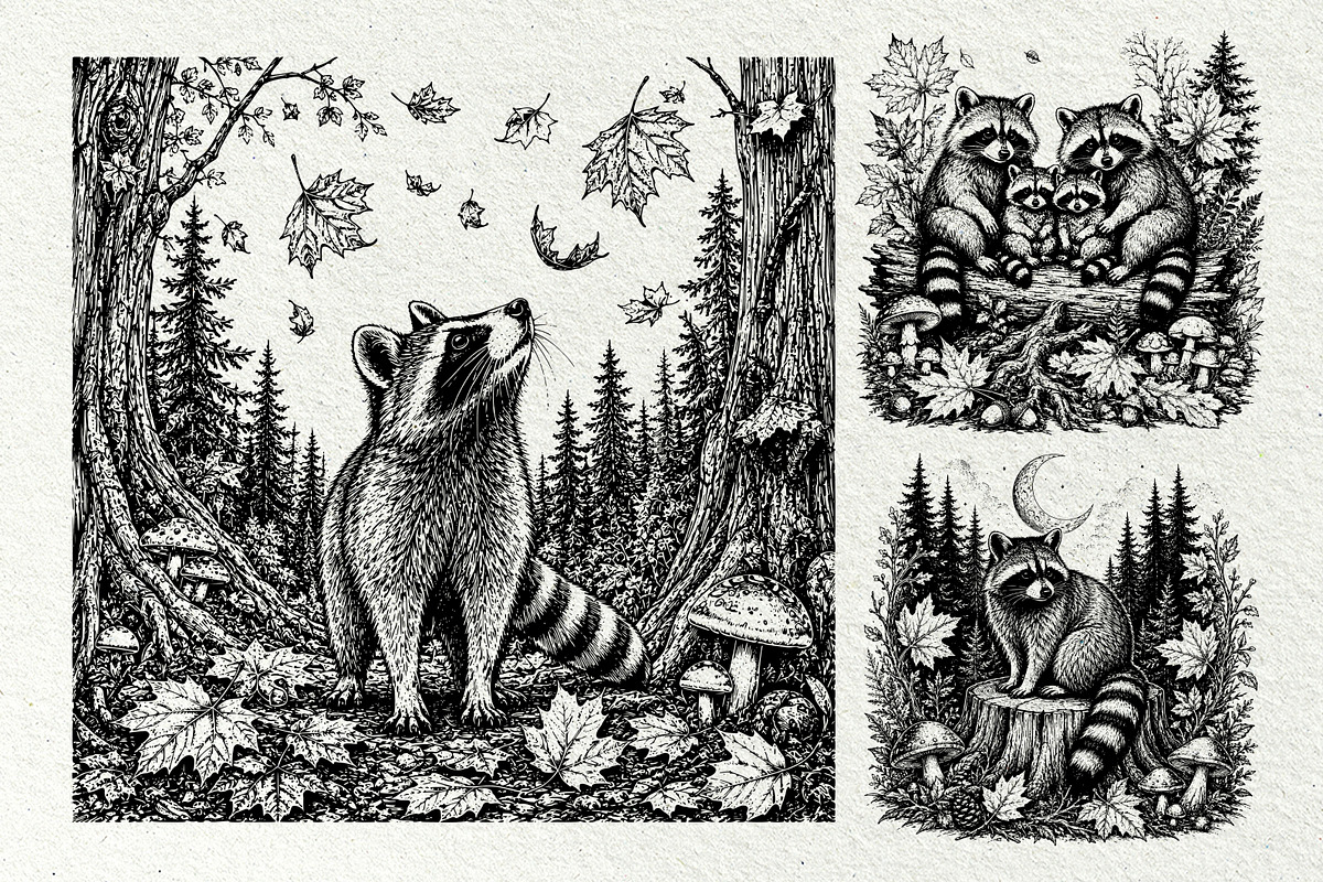 Woodland Raccoon SVG Graphics, an Animal Illustration by DENIDigitalArtSudio (Photo 7 of 8)