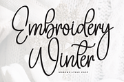 Embroidery Winter | Script Font, a Handwritten Font by Scratchones (Thumbnail 1 of 8)