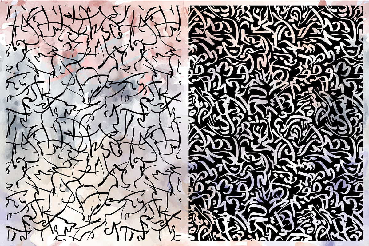 Abstract Calligraphic patterns set, a Pattern Graphic by Asyndrom (Photo 2 of 2)