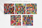 15 Watercolor Mosaic Backgrounds, a Texture Graphic by Sweet Fig (Thumbnail 3 of 10)