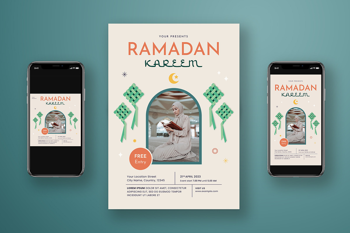 Ramadan Kareem + Social Media, a Flyer Template by Esui Studio (Photo 2 of 4)