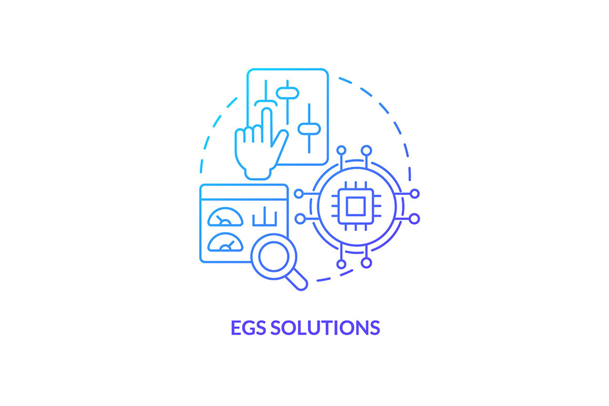 EGS solutions blue gradient concept, an Icon by IMG Visuals