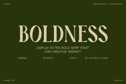 Boldness font / display serif font