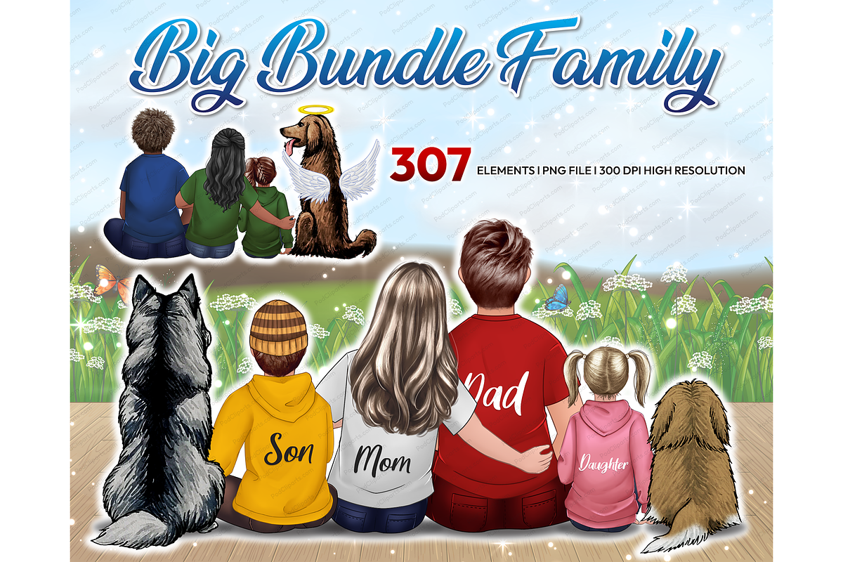 Personalized Dog Family Clipart PNG, a Person Illustration by Podcliparts (Photo 1 of 7)