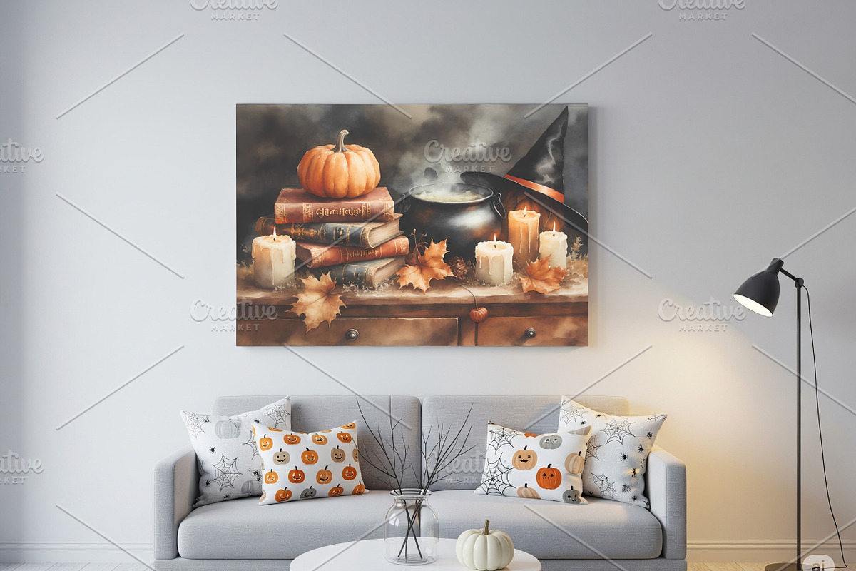 Halloween Witch Table Watercolor, a Seasonal Illustration by Floraphoria (Photo 6 of 11)
