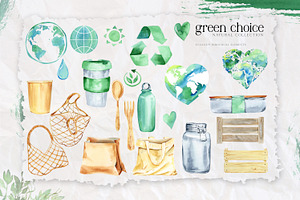 Watercolor GREEN CHOICE