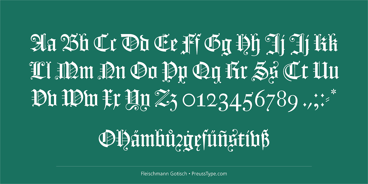 Fleischmann Gotisch, a Blackletter Font by preussTYPE (Photo 11 of 11)