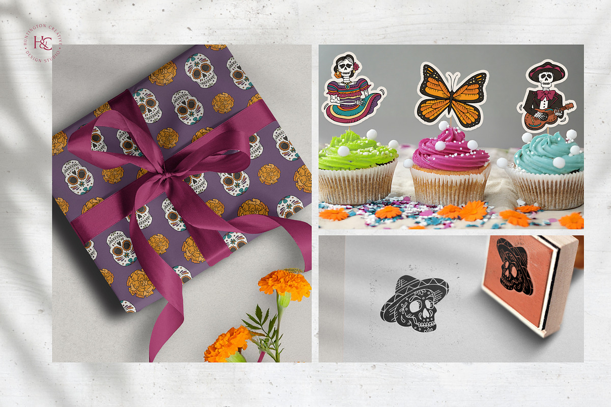 Hand Drawn Dia de los Muertos Images, a Seasonal Illustration by H&C Drawings & Designs (Photo 12 of 15)