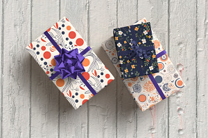 Wrapped Gifts Paper Mockup