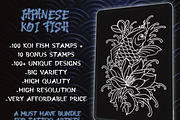 100 Japanese Koi Fish Tattoo Stencil, a Brush Add-On by ProcreateInk (Thumbnail 2 of 7)