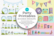 Party Printables Canva Mockup Set, a Packaging Mockup by Mockup Scene (Thumbnail 1 of 12)