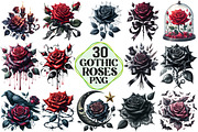 Gothic Roses Clipart Bundle, a Seasonal Illustration by Pixels.Craft (Thumbnail 1 of 7)