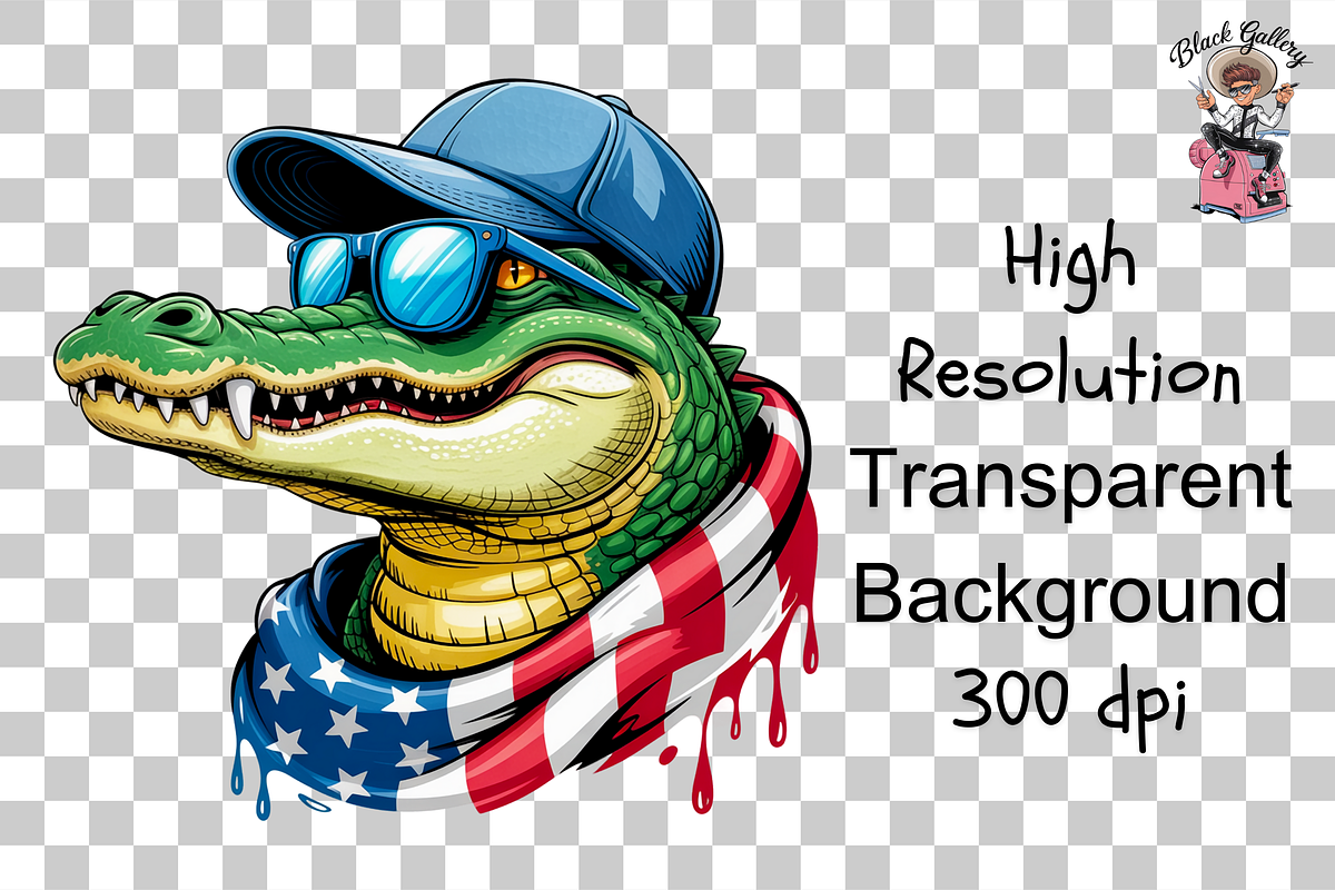 Alligator Png, Patriotic Png Bundle, an Illustration by Clipart Bloom (Photo 10 of 11)