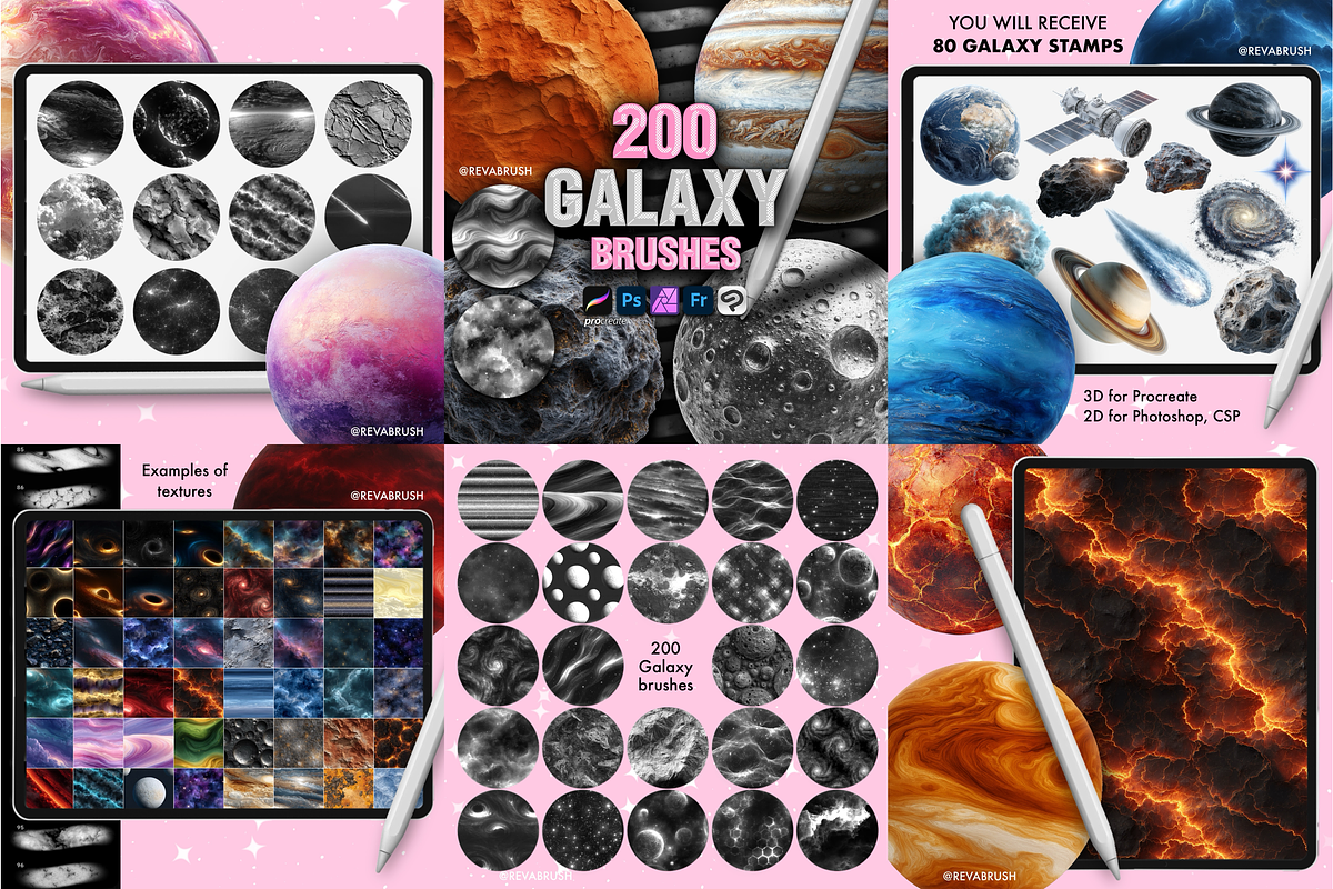 Procreate BUNDLE Texture brushes, a Brush Add-On by Revabrush (Photo 5 of 7)