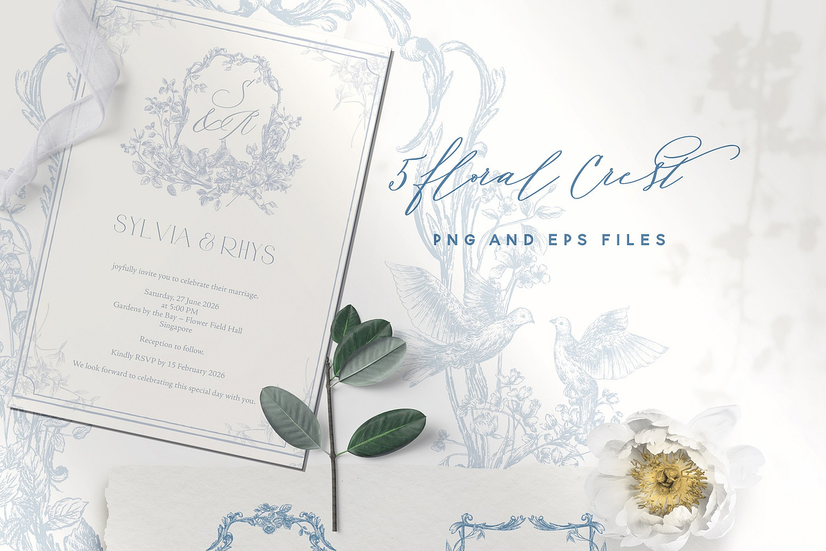Romantic Floral Line Art Collection, a Decorative Illustration by BlumenSoul (Photo 4 of 12)
