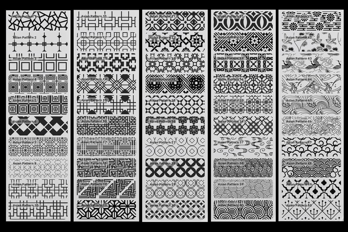 Traditional Asian Pattern brushes, a Brush Add-On by TheWhiteCatLab (Photo 2 of 7)