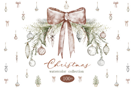 Boho‑Nordic Christmas Watercolor Set