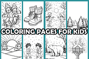 Easy Winter Coloring Pages for Kids, an Animal Illustration by martinblan (Thumbnail 3 of 4)