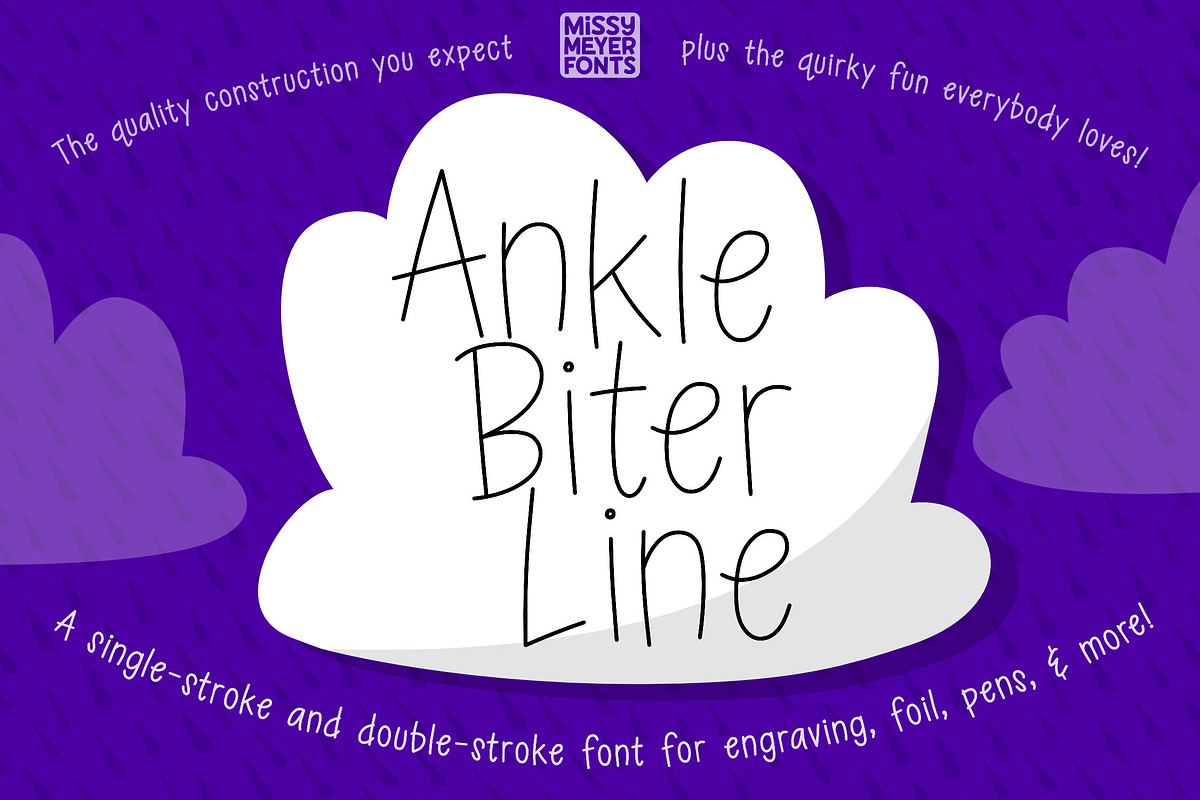Ankle Biter Line - single-line font, a Handwritten Font by Missy Meyer (Photo 1 of 8)