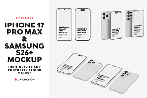 iPhone 17 & Samsung S26 Phone Mockup