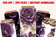 3D Sequin Purple Roses Patterns, a Pattern Graphic by PrintablesByFranklyn (Thumbnail 3 of 6)