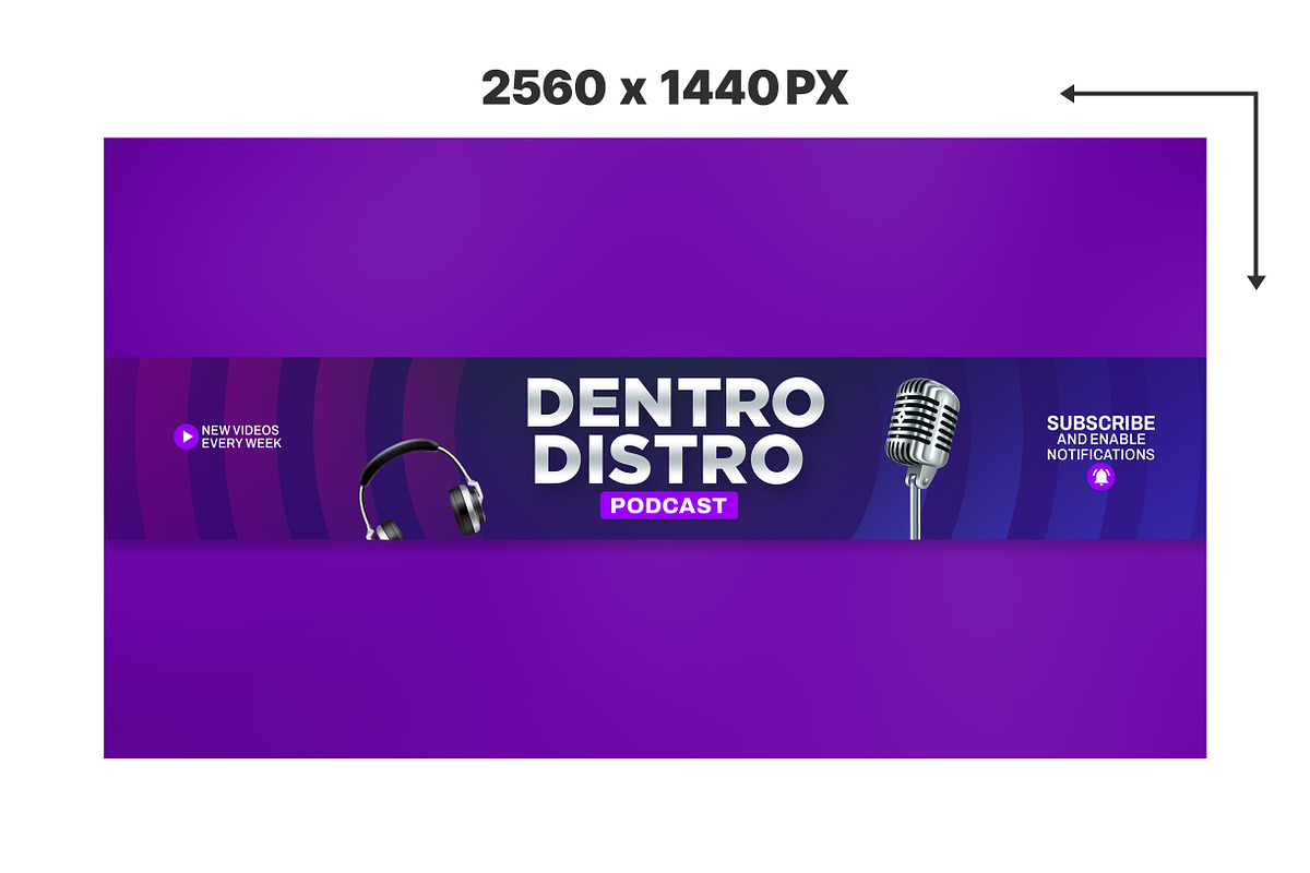 Podcast YouTube Banner Template, a Social Media Template by Vaughn Studios (Photo 2 of 5)