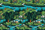 Camping pattern, a Pattern Graphic by AlexandraTret (Thumbnail 1 of 3)