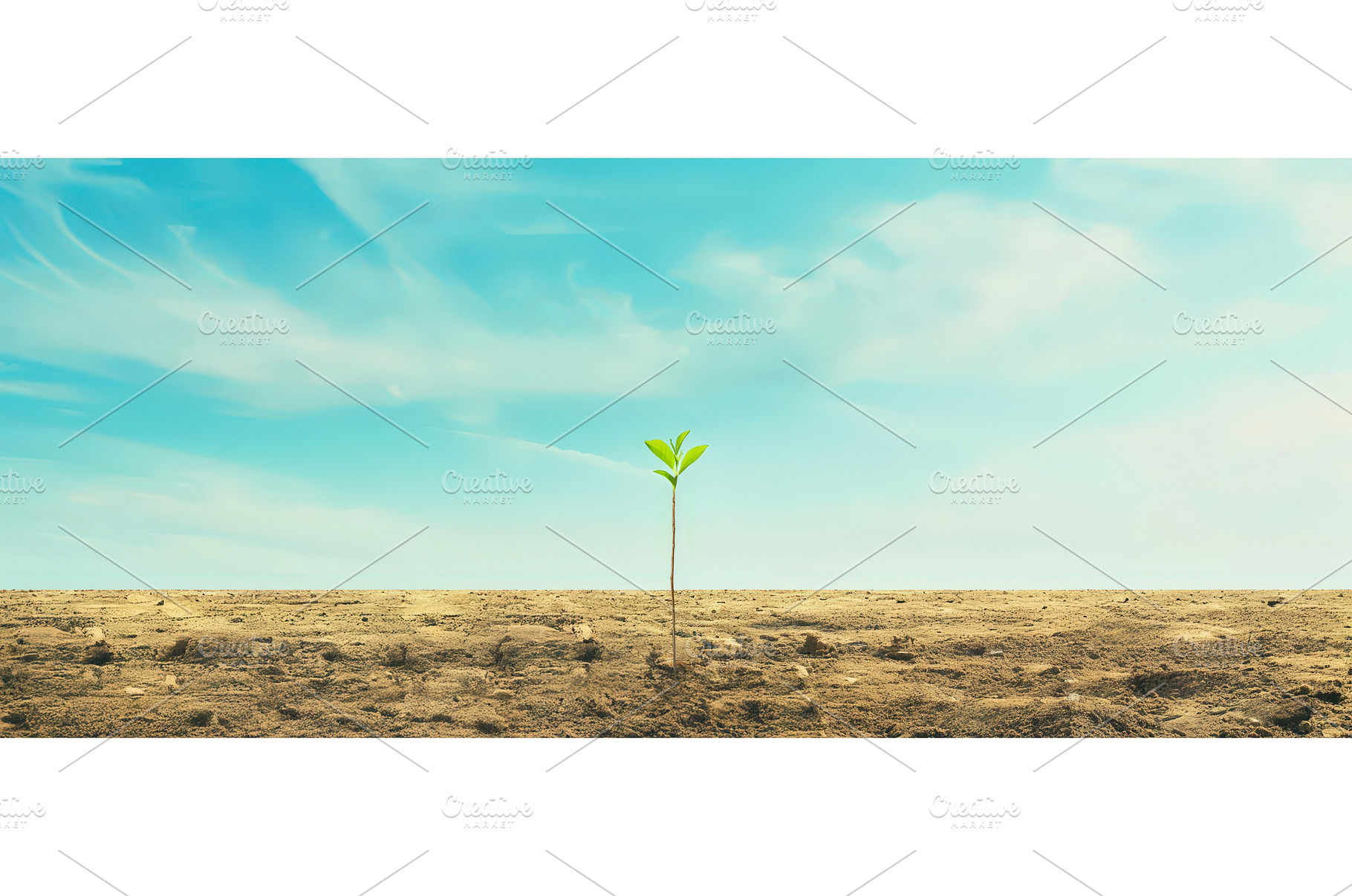 Single green sprout in barren desert, a Nature Photo by piter.goskov