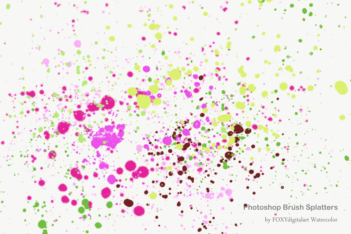 Grunge paint splatter brush set, a Brush Add-On by FOXYdigitalart (Photo 7 of 8)