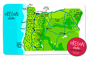 Oregon maps, an Education Illustration by Illustrationsforteachers (Thumbnail 2 of 5)