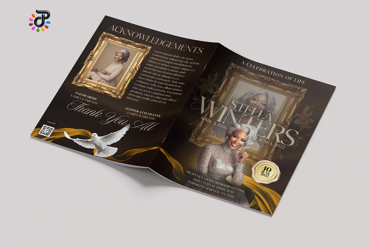 Elegant Canva Obituary Template, a Brochure Template by Protech Design ENT (Photo 5 of 9)