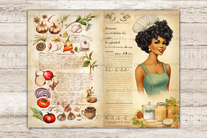 Vintage Cookbook Collage Sheet