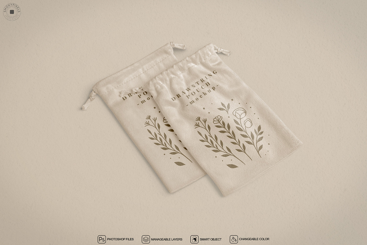 Drawstring Pouch Mockup Set, a Product Mockup by SmokyPixels (Photo 4 of 5)