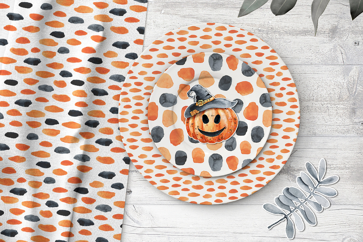 Happy Halloween watercolor clipart, an Illustration by Artmanata (Photo 17 of 22)