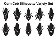 Fresh Corn Cob Silhouette Set, an Object Graphic by Designs_River (Thumbnail 1 of 3)