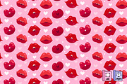 Flat Red Lips Pattern, a Pattern Graphic by MISS CHATZ (Thumbnail 3 of 3)