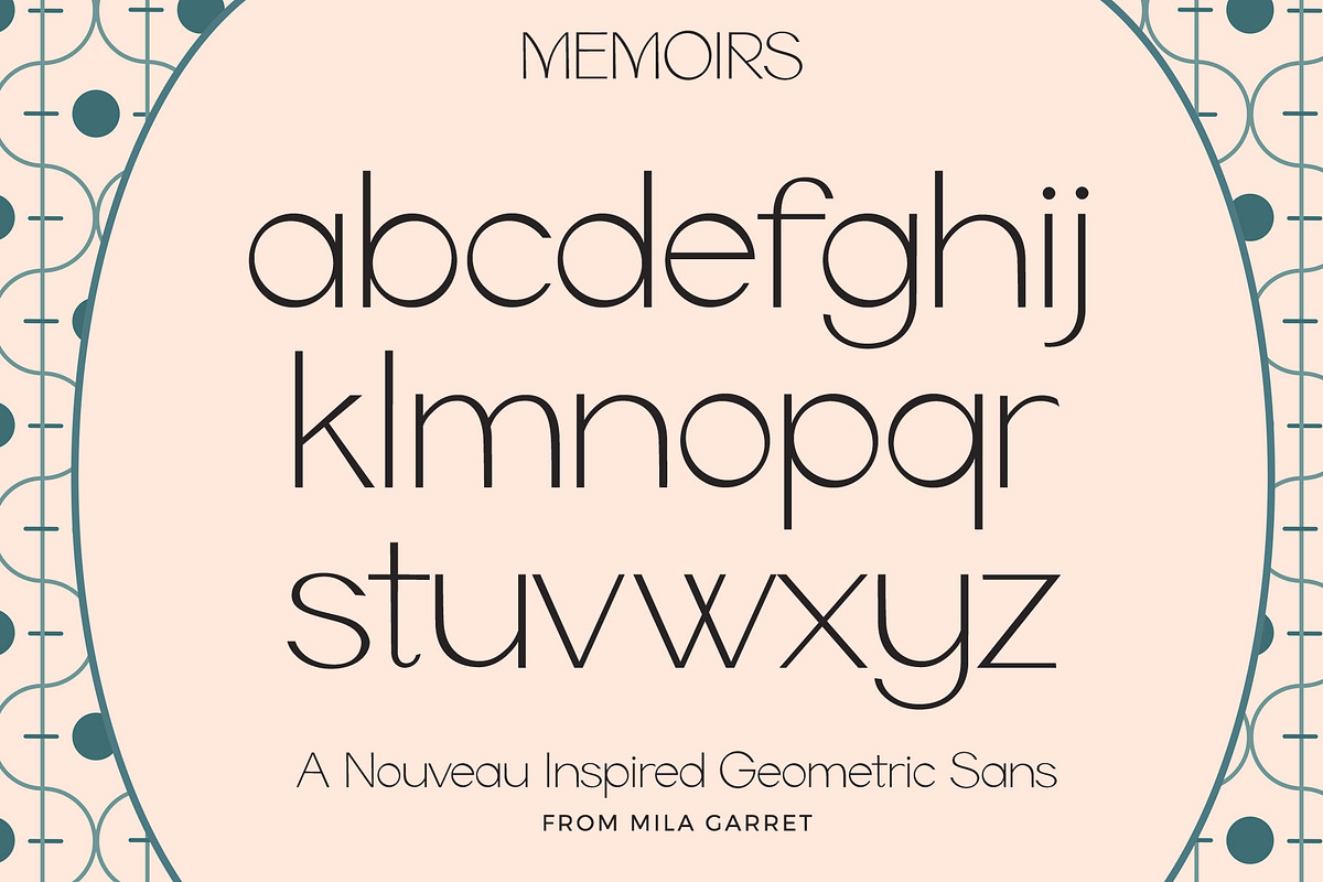 Memoirs Sans Modern Logo Font, a Sans Serif Font by Mila Garret (Photo 12 of 15)