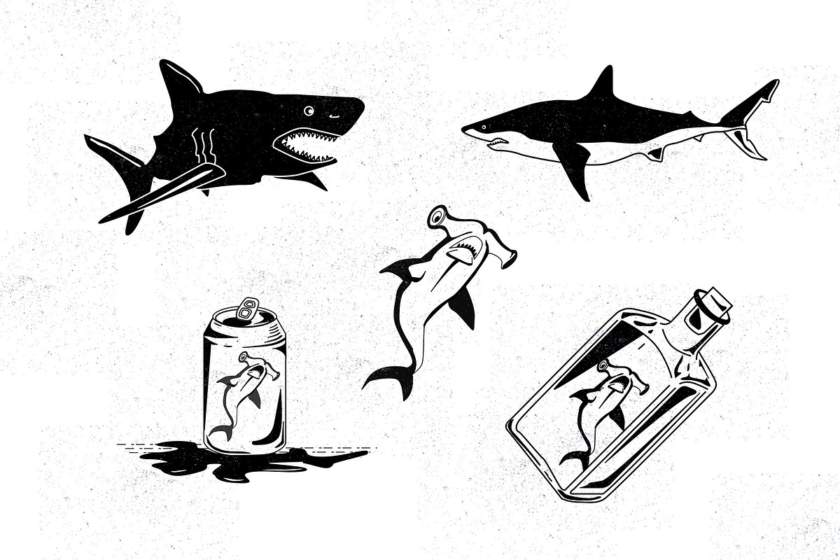 Shark Vectors for Sketch or Illus, a Templates & Theme by Aloha Philly (Photo 2 of 4)