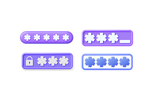 Password field input 3d set. User, a Technology Illustration by Abscent