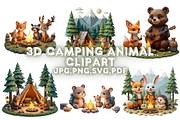 3D Camping Animal Clipart, a Seasonal Illustration by Creative design (Thumbnail 1 of 7)