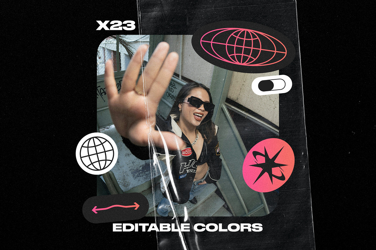 23 Y2K Hologram Badge Stickers, an Object Graphic by Parisa-Artstudio (Photo 3 of 7)