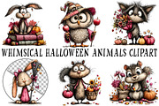 Whimsical Halloween Animals Clipart, a Seasonal Illustration by OK Design (Thumbnail 2 of 6)