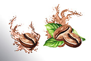 Coffee Time. Watercolor hand drawn, a Food Illustration by Daria Ustiugova (Thumbnail 6 of 18)